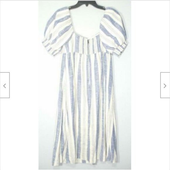 NWT Alice + Olivia Bauery Striped Puff Sleeve Midi Dress 6 - Picture 7 of 11